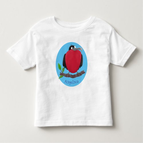 Funny magnificent frigate bird cartoon toddler t_shirt