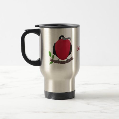 Funny magnificent frigate bird cartoon travel mug