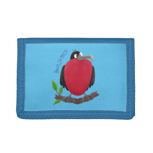Funny magnificent frigate bird cartoon tri-fold wallet