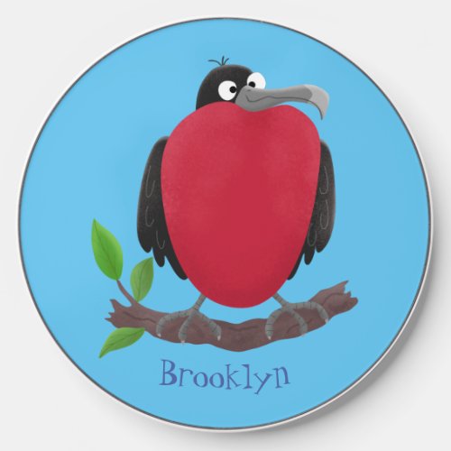 Funny magnificent frigate bird cartoon wireless charger 