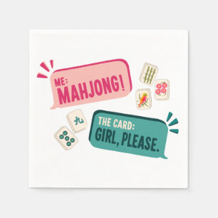 Funny Mahjong Cocktail Napkins–Girl, Please Napkins