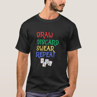 Funny Mahjong Draw Discard Swear Repeat Mahjongg P T-Shirt