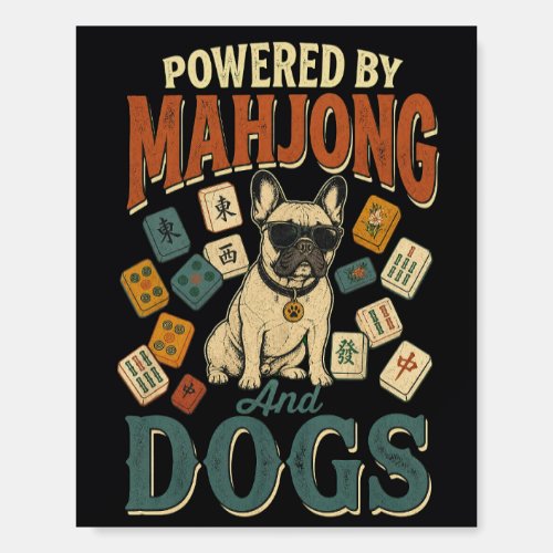 Funny Mahjong French Bulldog Retro Dog Lover Gift Foam Board