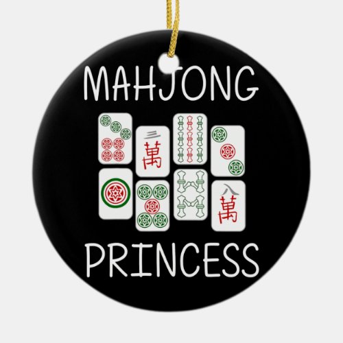 Funny Mahjong Gift For Girls Tile Game Fan Lovers Ceramic Ornament