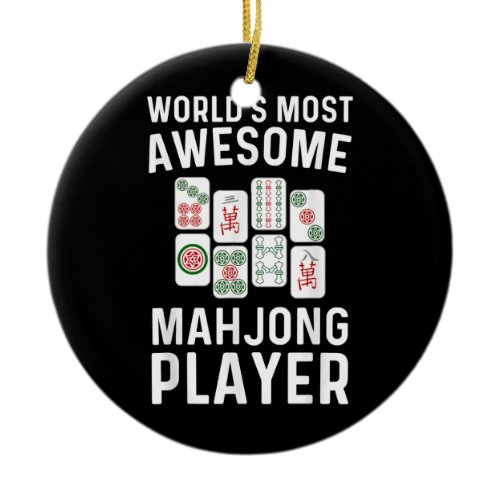 Funny Mahjong Gift For Men Women Tile Game Lover Ceramic Ornament