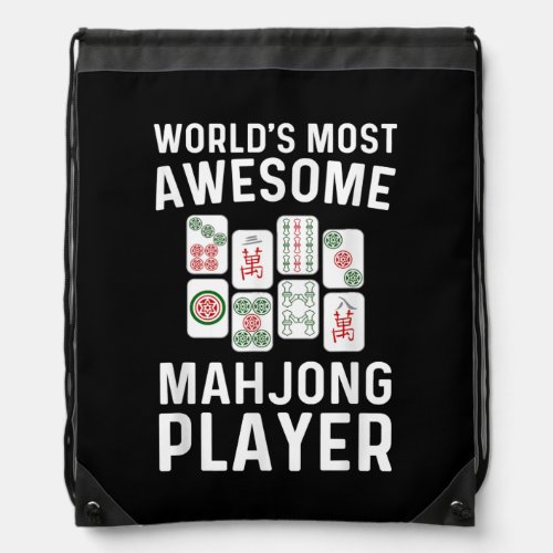 Funny Mahjong Gift For Men Women Tile Game Lover Drawstring Bag