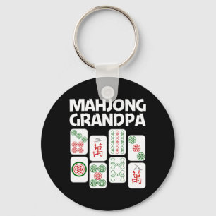 Funny Mahjong Gift Grandpa Dad Men Tile Game Lover Keychain