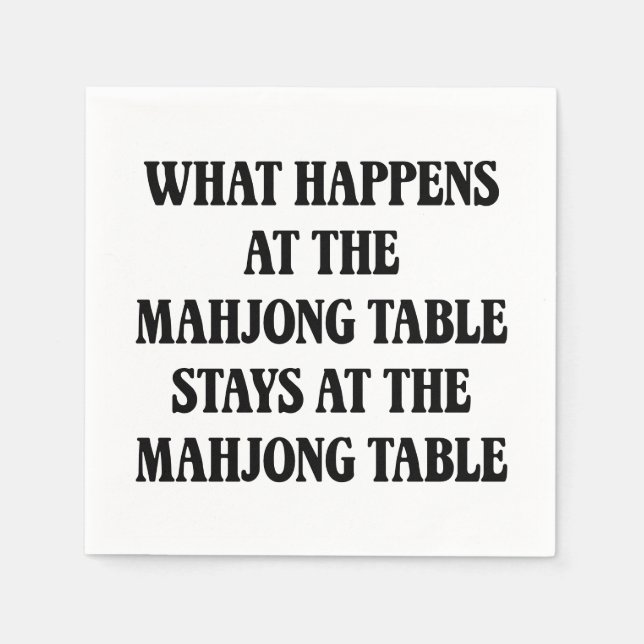 Funny Mahjong Lover Quote Mahj Humor Hostess Napkins (Front)