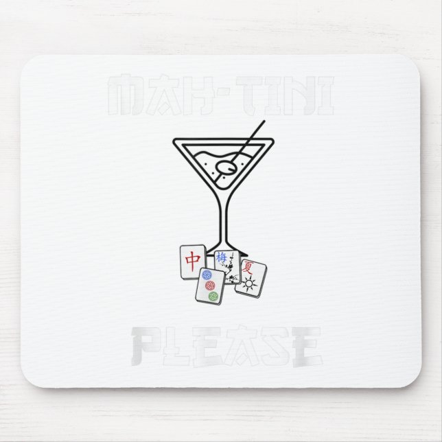 Funny Mahjong Mah-tini Tail Joke Mahjong  Mouse Pad (Front)