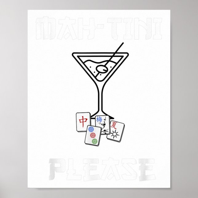 Funny Mahjong Mah-tini Tail Joke Mahjong  Poster (Front)