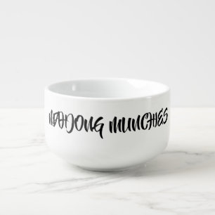 Funny Mahjong Munchies Minimalist Black White Soup Mug
