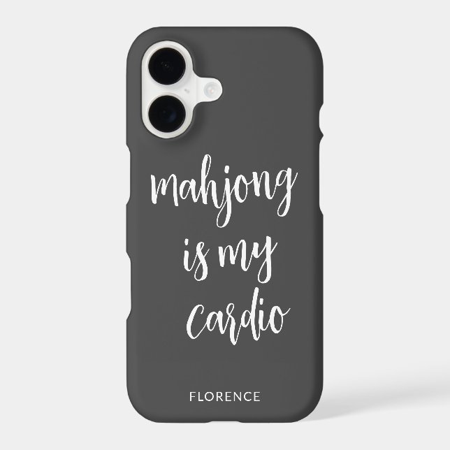 Funny Mahjong Player Lover Personalized Name Case-Mate iPhone Case (Back)