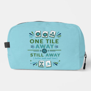 Funny Mahjong Tile Bag—One Tile Away Is Still Away Dopp Kit