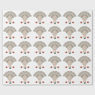 Funny Mahjong Turkey Thanksgiving Fall Holiday Wrapping Paper