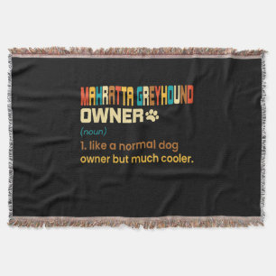 Funny Mahratta Greyhound Vintage Retro Dog Mom Dad Throw Blanket