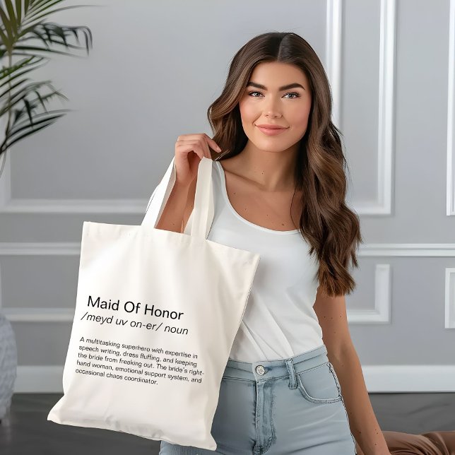 Funny Maid Of Honor definition proposal Gifts Tote Bag (Creator Uploaded)