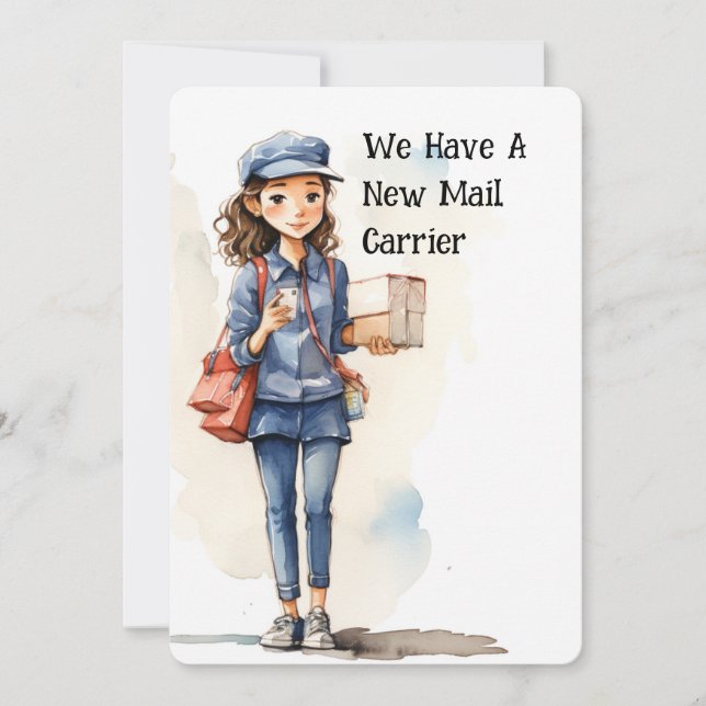 Funny Mail Carrier Moving Announcement Cards (Front)
