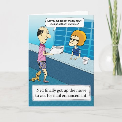 Funny Mail Enhancement Birthday Card