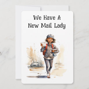 Funny Mail Lady Moving Announcement Cards