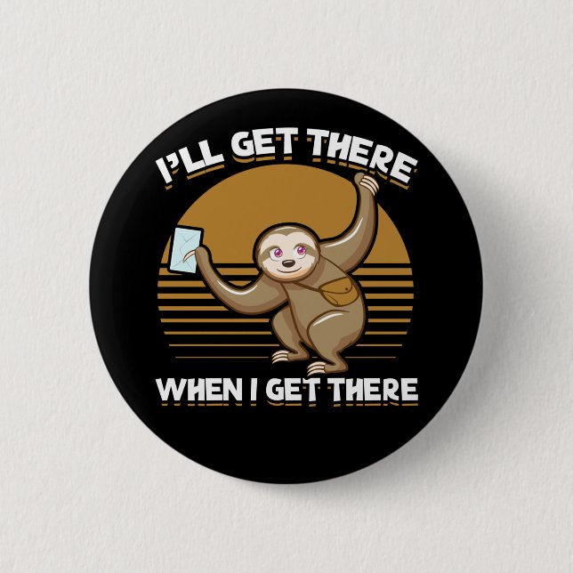 Funny Mailman Sloth Postal Worker Button (Front)