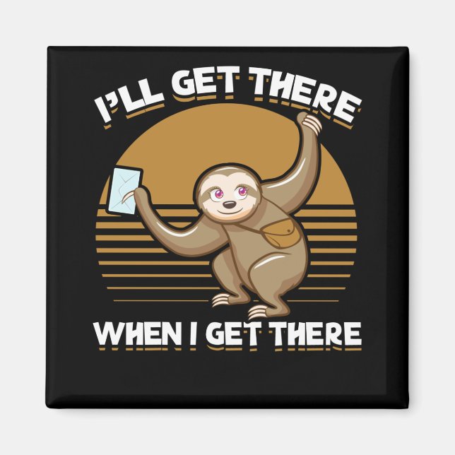 Funny Mailman Sloth Postal Worker Magnet (Front)