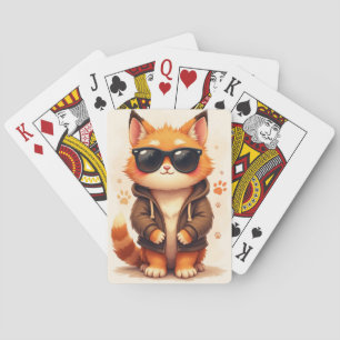 Funny Maine Coon Kawaii Cat Poker Cards