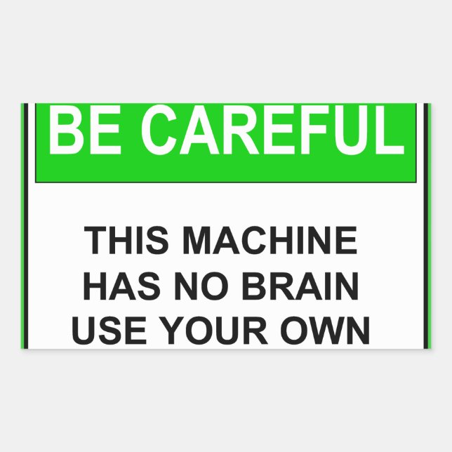 Funny Maintenance Caution Sign Rectangular Sticker (Front)