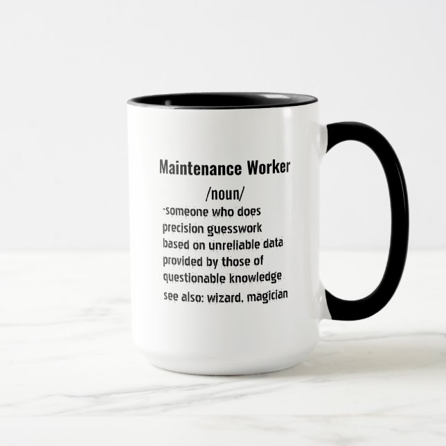 Funny Maintenance Worker Definition gifts  Mug (Right)