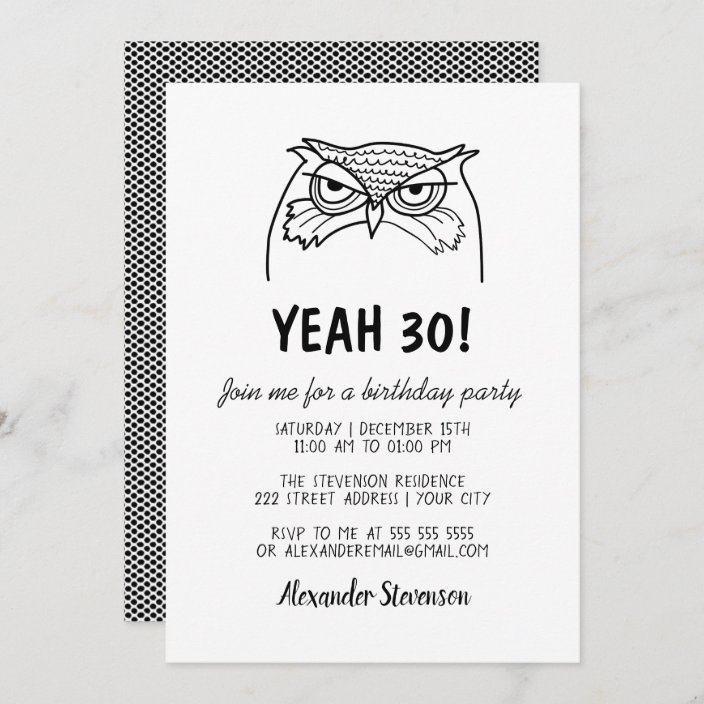 Funny Male 30th Birthday Invitation