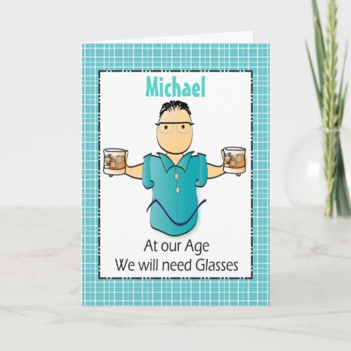 Funny Male Cartoon Birthday Card  