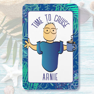 Funny Male Cartoon Coffee Humorous Cruise Door  Magnet