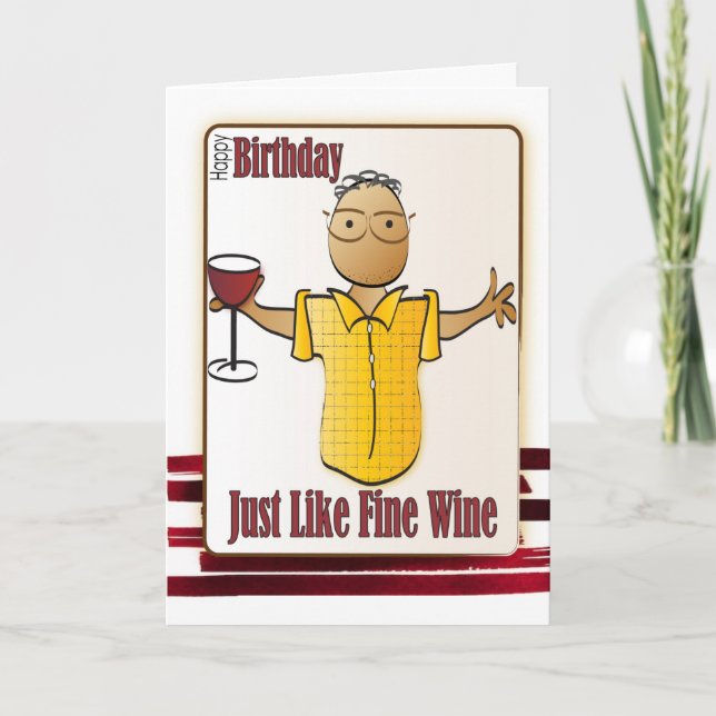 Funny Male Cartoon Ethnic Classy Birthday   Card (Front)