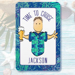 Funny Male Cartoon Tropical Vacation Cruise Door  Magnet<br><div class="desc">This funny male magnet is perfect for your door as you cruise or relax on a beach vacation. You can customize this magnet with your name and message!  Look for my collection featuring men and women to mix and match magnets and other souvenirs to make your trip memorable</div>