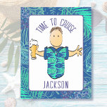 Funny Male Cartoon Tropical Vacation Cruise Door  Magnetic Dry Erase Sheet<br><div class="desc">This funny male magnet is perfect for your door as you cruise or relax on a beach vacation. You can customize this magnet with your name and message!  Look for my collection featuring men and women to mix and match magnets and other souvenirs to make your trip memorable</div>
