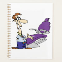 Funny Male Dentist and Purple Dental Chair