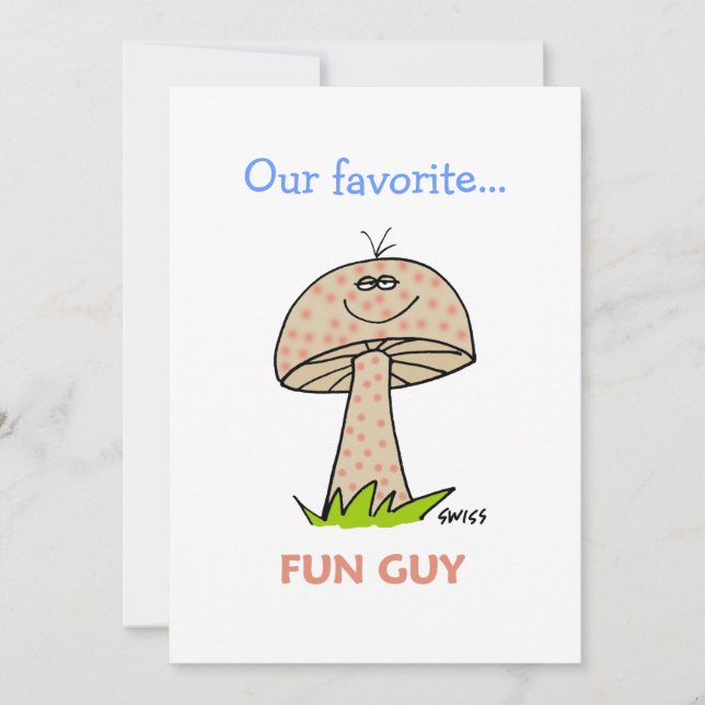 Funny Male Graduate Cartoon Graduation Party Invitation (Front)