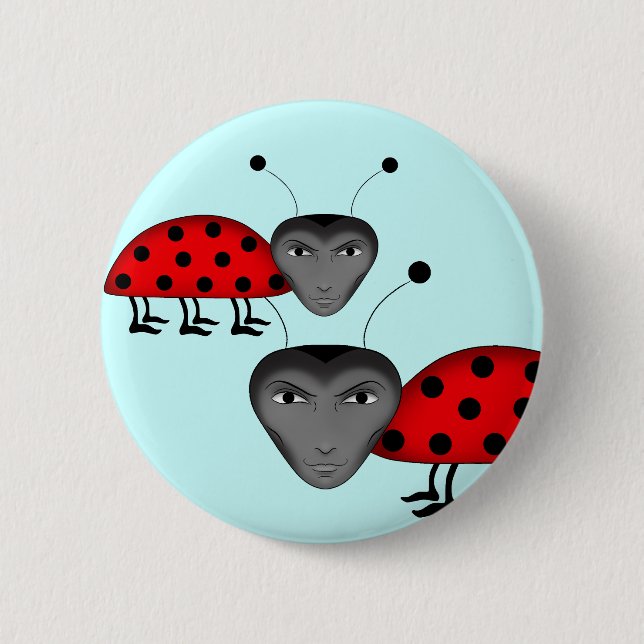 Funny male ladybugs button (Front)