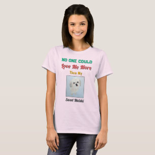 Funny Malshi Puppy Love Pink T-Shirt