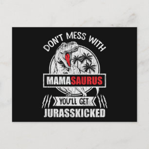 Funny Mama Dinosaur Gift Mamasaurus Mom Gift Postcard