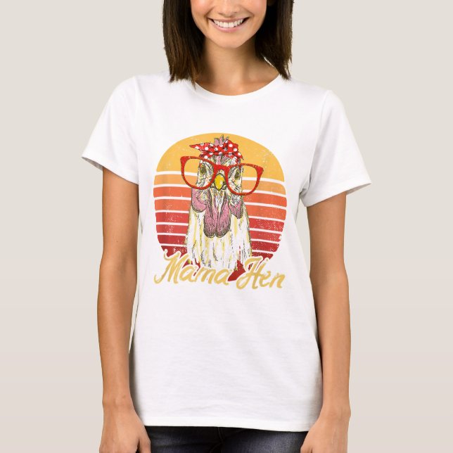 funny Mama hen word art Chicken T-Shirt (Front)