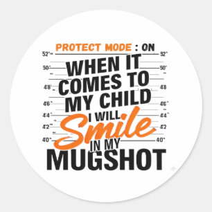 Funny Mama Protect Mode Sarcastic Mom Quote Shirt Classic Round Sticker