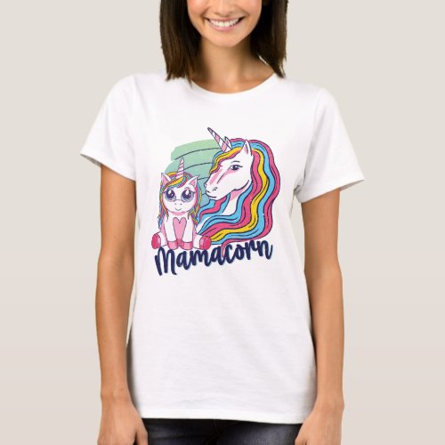 Funny Mamacorn Unicorn Mom Cute Mothers Day T_Shirt