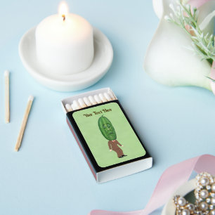 Funny Man Big Green Pickle Head Face in Suit Matchboxes