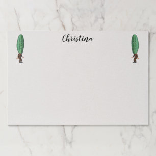 Funny Man Big Pickle Head With Face Brown Suit Paper Pad
