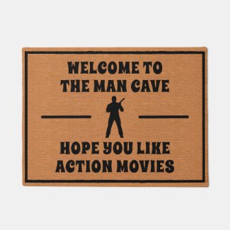 Funny Man Cave Action Hero Rustic Minimalist
