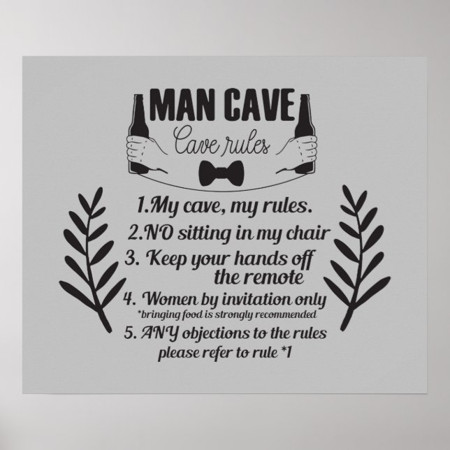 Funny Man cave Home bar word art Poster (Front)