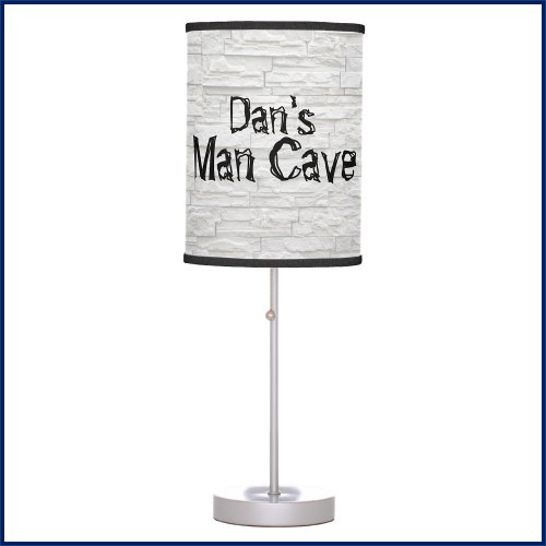 Funny Man Cave Stone Wall Table Lamp