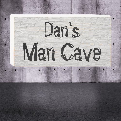 Funny Man Cave Stone Wall Wooden Box Sign