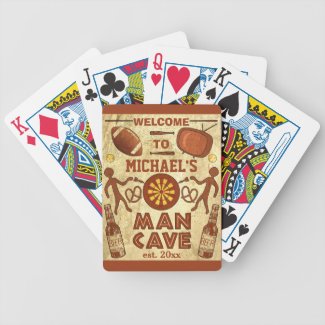 Funny Man Cave with Your Name Custom Card Decks