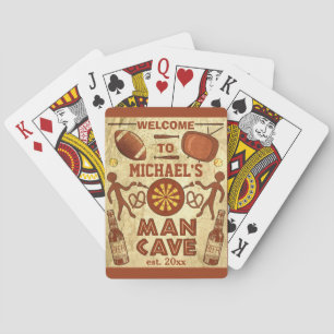Funny Man Cave with Your Name Custom Poker Cards